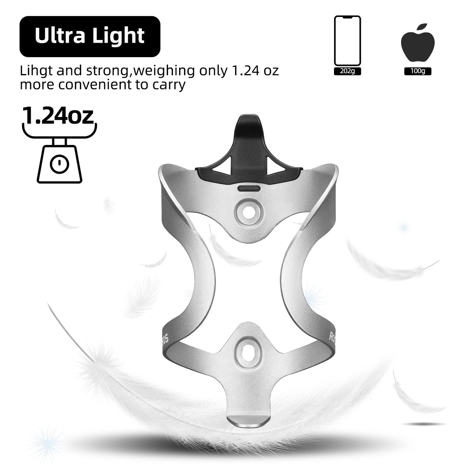 ROCKBROS Lightweight Alloy Bike Water Bottle Holder for Road Mountain Bikes