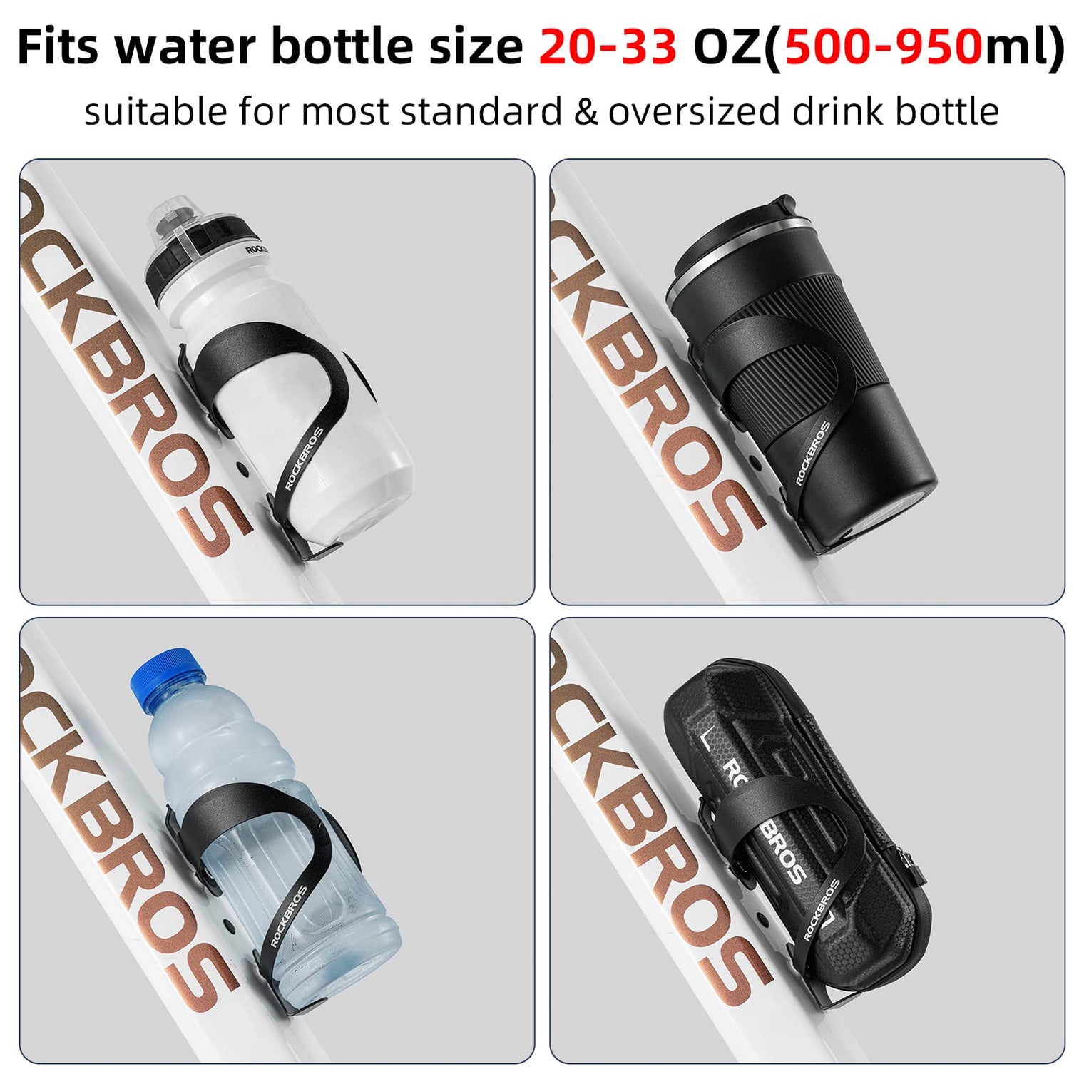 ROCKBROS Lightweight Alloy Bike Water Bottle Holder for Road Mountain Bikes