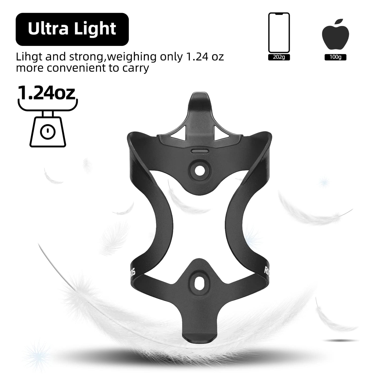 ROCKBROS Lightweight Alloy Bike Water Bottle Holder for Road Mountain Bikes