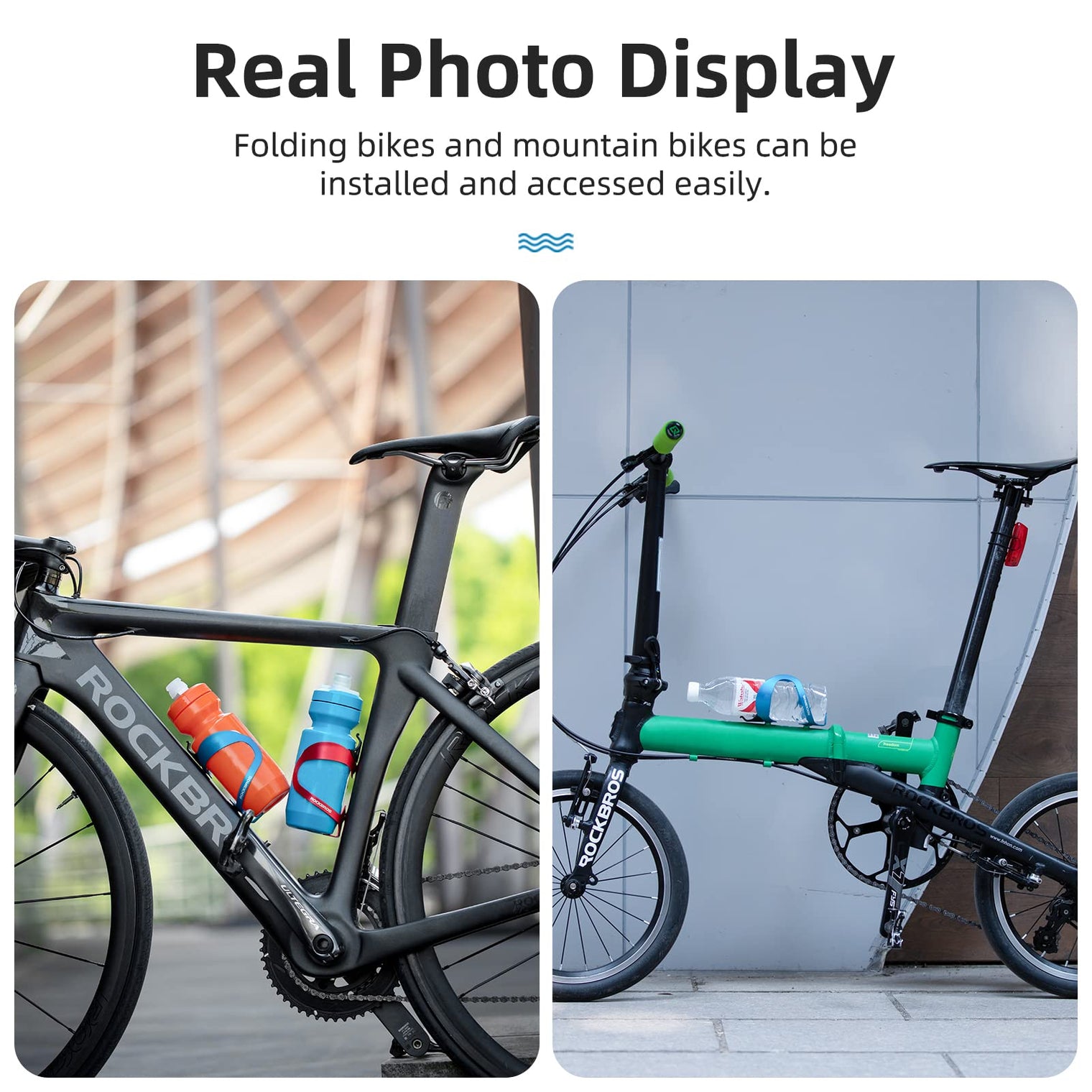 ROCKBROS Lightweight Alloy Bike Water Bottle Holder for Road Mountain Bikes