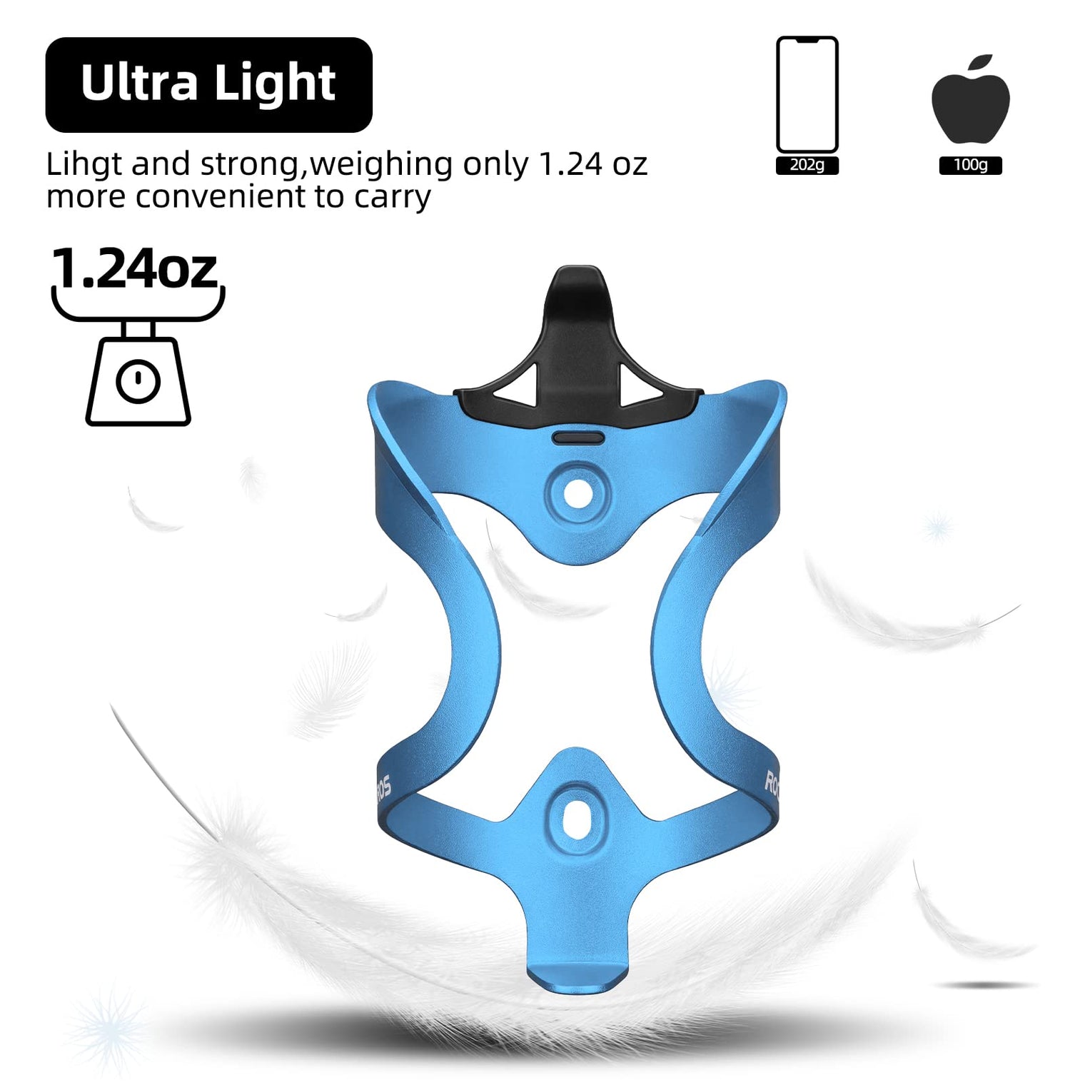 ROCKBROS Lightweight Alloy Bike Water Bottle Holder for Road Mountain Bikes