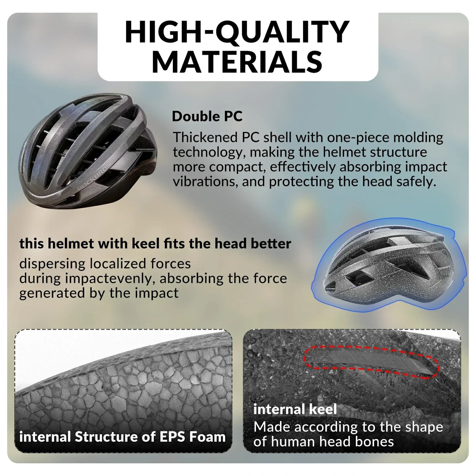 ROCKBROS LK-11 Cycling Helmet Integrated Adjustable Shockproof MTB Road Unisex