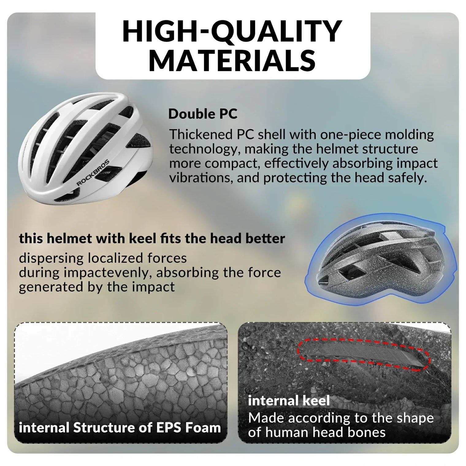 ROCKBROS LK-11 Cycling Helmet Integrated Adjustable Shockproof MTB Road Unisex