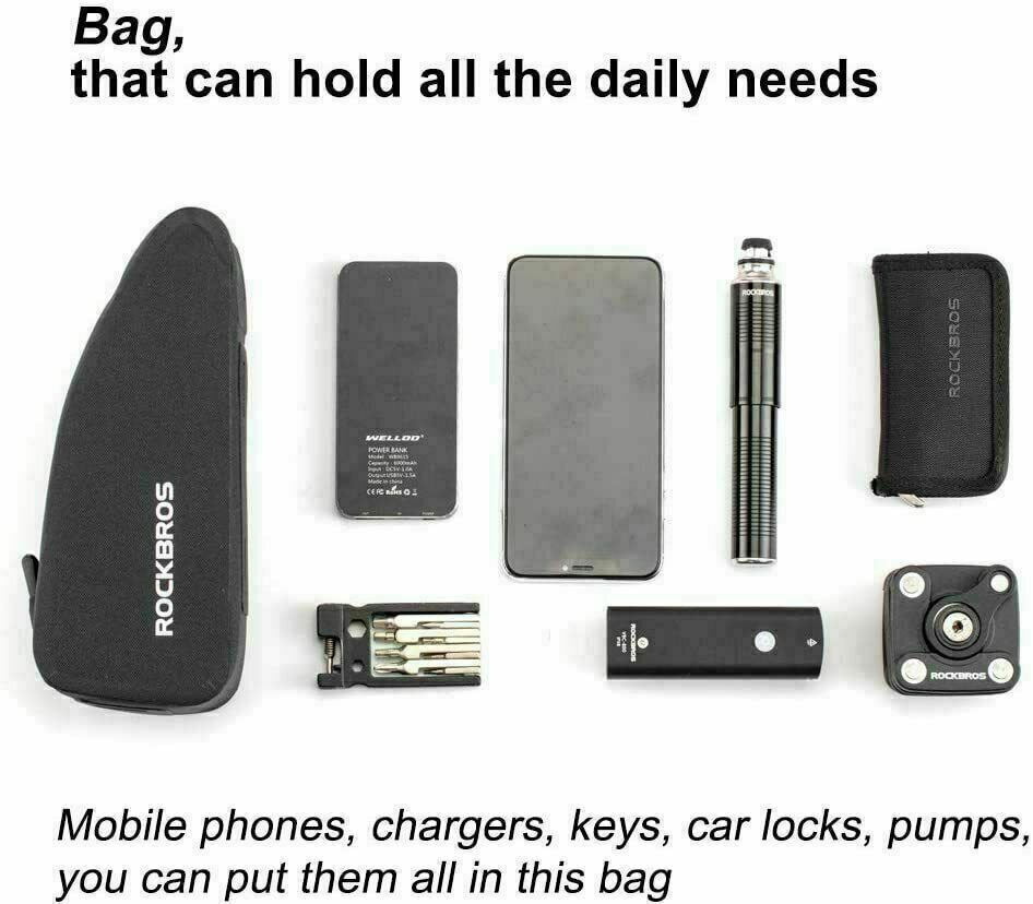 Double Zipper Top Tube Bag Frame Fitted Bike Bag Front Frame Bag