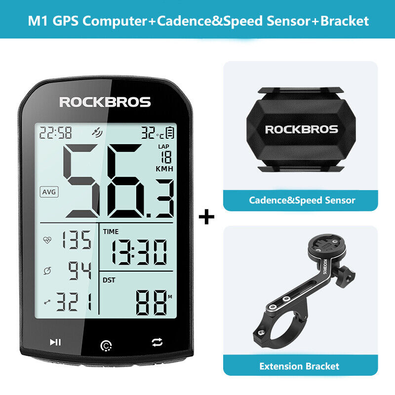 ROCKBROS Wireless Bike Computer - ANT+ Bluetooth, Multi-GPS, Waterproof