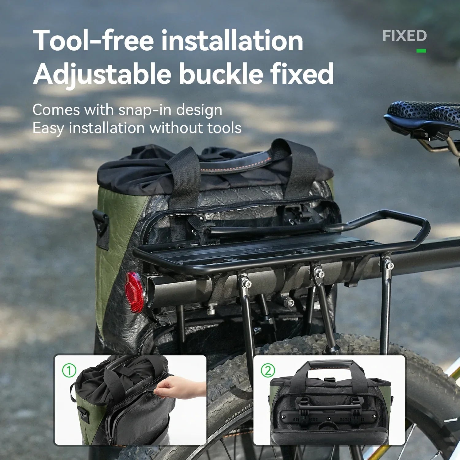 Sustainable Recycled Tire Bike Panniers 12L ROAD TO SKY