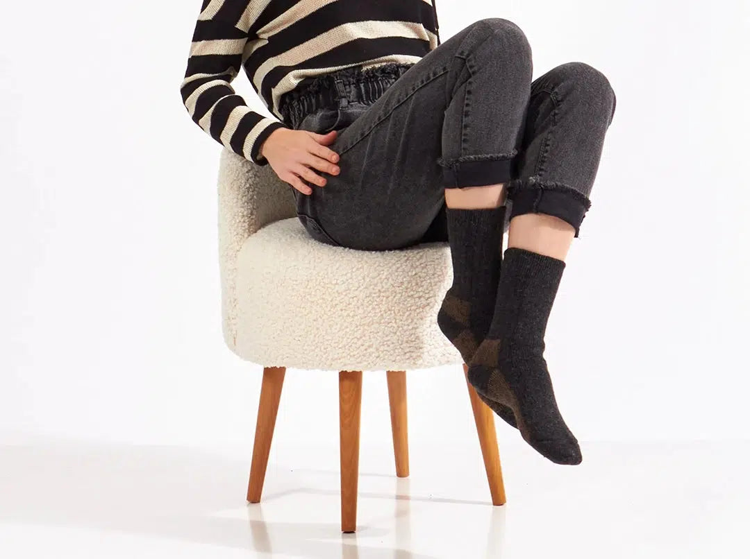 Thermal Warm Terry Lined Alpaca Hiking Boot Socks for Men & Women