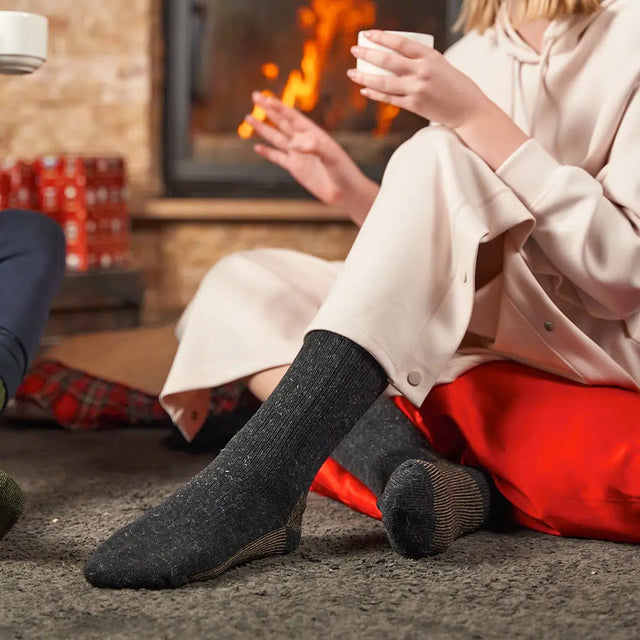 Thermal Warm Terry Lined Alpaca Hiking Boot Socks for Men & Women