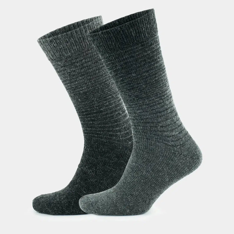 Alpaca Wool Crew Hiking Boot Socks for Men and Women - Striped
