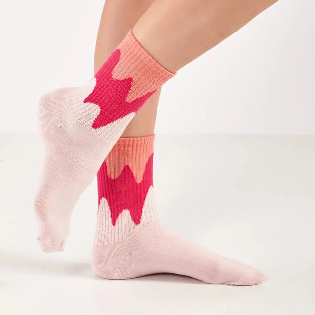 Women's Cotton Quarter Striped Retro College Socks