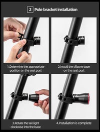 ROCKBROS 1000 Lumen Front Bike Light + Smart Brake & Tail Light Q5 Set