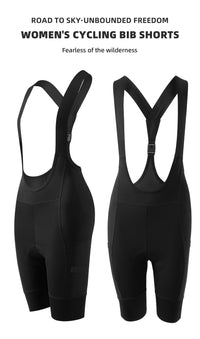 【ROAD TO SKY by ROCKBROS Women's Cycling Bib Shorts in Black