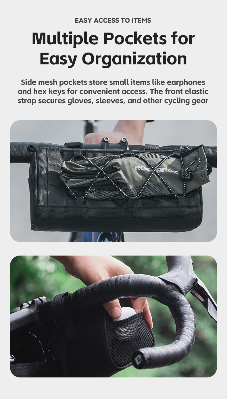 ROCKBROS 1.5L Reflective Handlebar Bag - Durable, Compact, Multi-functional
