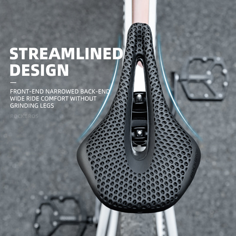ROCKBROS 3D Printed Shock Absorption Bicycle Saddle - Lightweight
