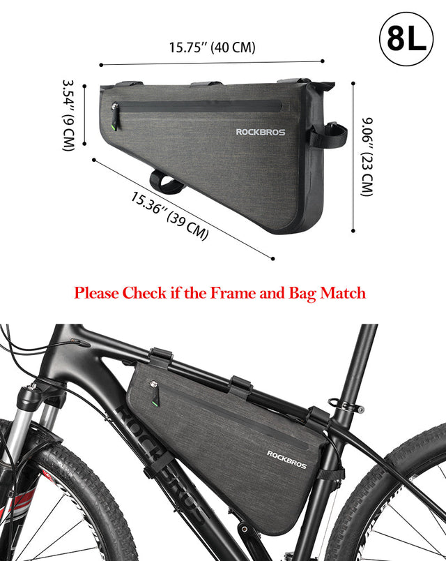 Bike Frame Triangle Large Cycling Bag 5-8L