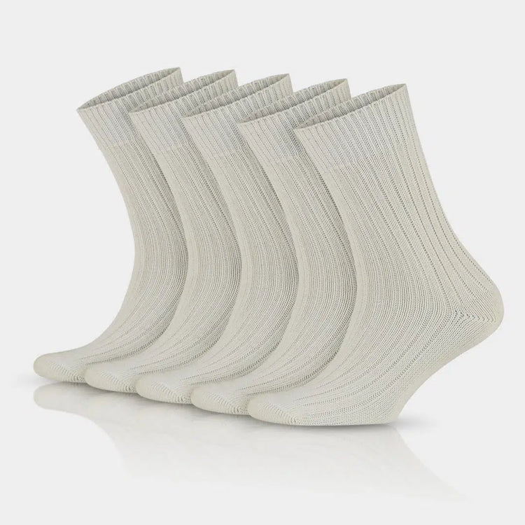 97% Cotton Crew Dress Socks for Men and Women  - Undyed