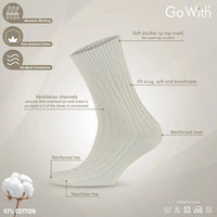 97% Cotton Crew Dress Socks for Men and Women  - Undyed