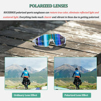 ROCKBROS Cycling Glasses Sports Sunglasses Polarized Half Frame UV400 Protection