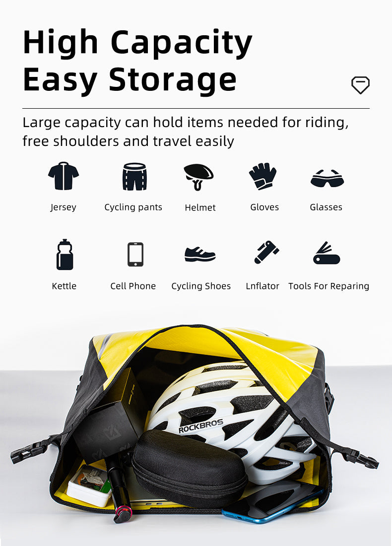 ROCKBROS Large Triangle Bicycle Saddlebag in Yellow