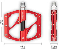 ROCKBROS Super Lightweight Bike Pedals in Black or Red (Pair)