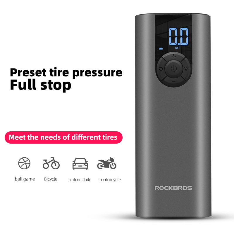 ROCKBROS Electric Bike Pump with Intelligent Digital Display