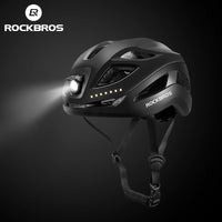 ROCKBROS Safety Warning Helmet with Built-In Lights and Adjustable Fit