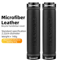 ROCKBROS Microfiber Leather Bike Grips with Aluminum Lock
