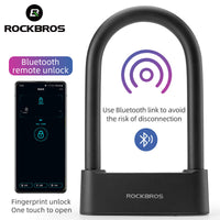 ROCKBROS Bike Lock Smart Fingerprint Key MTB Motor Key USB Repetitive Power Portable