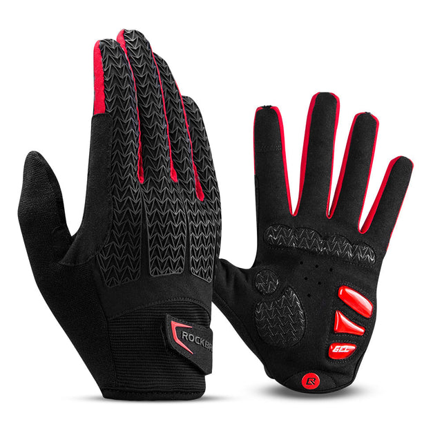 Cycling Gloves Full Finger with Gel Padded Shock Absorbing, Touch Screen Anti Slip