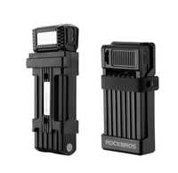 ROCKBROS MTB Road Bike Lock Key Folding Lock E-Bike Motorcycle Steel Lock Portable Antirust Anti-theft