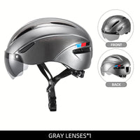 ROCKBROS Ultralight Magnetic Goggles Rear Light Cycling Helmet
