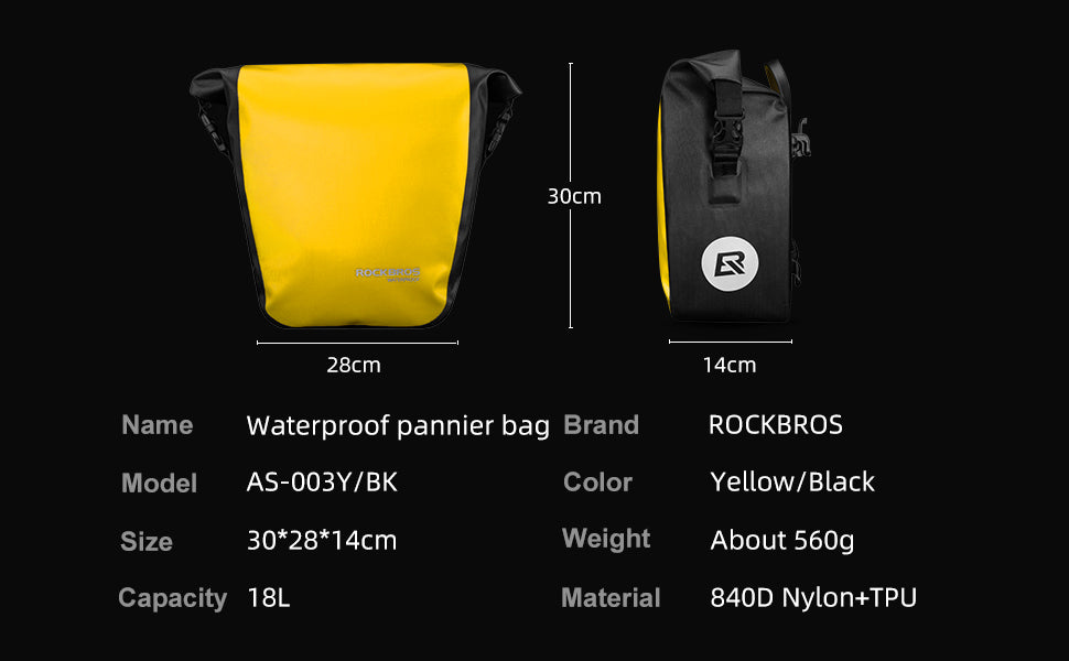 ROCKBROS Std Bicycle Saddlebag in Yellow