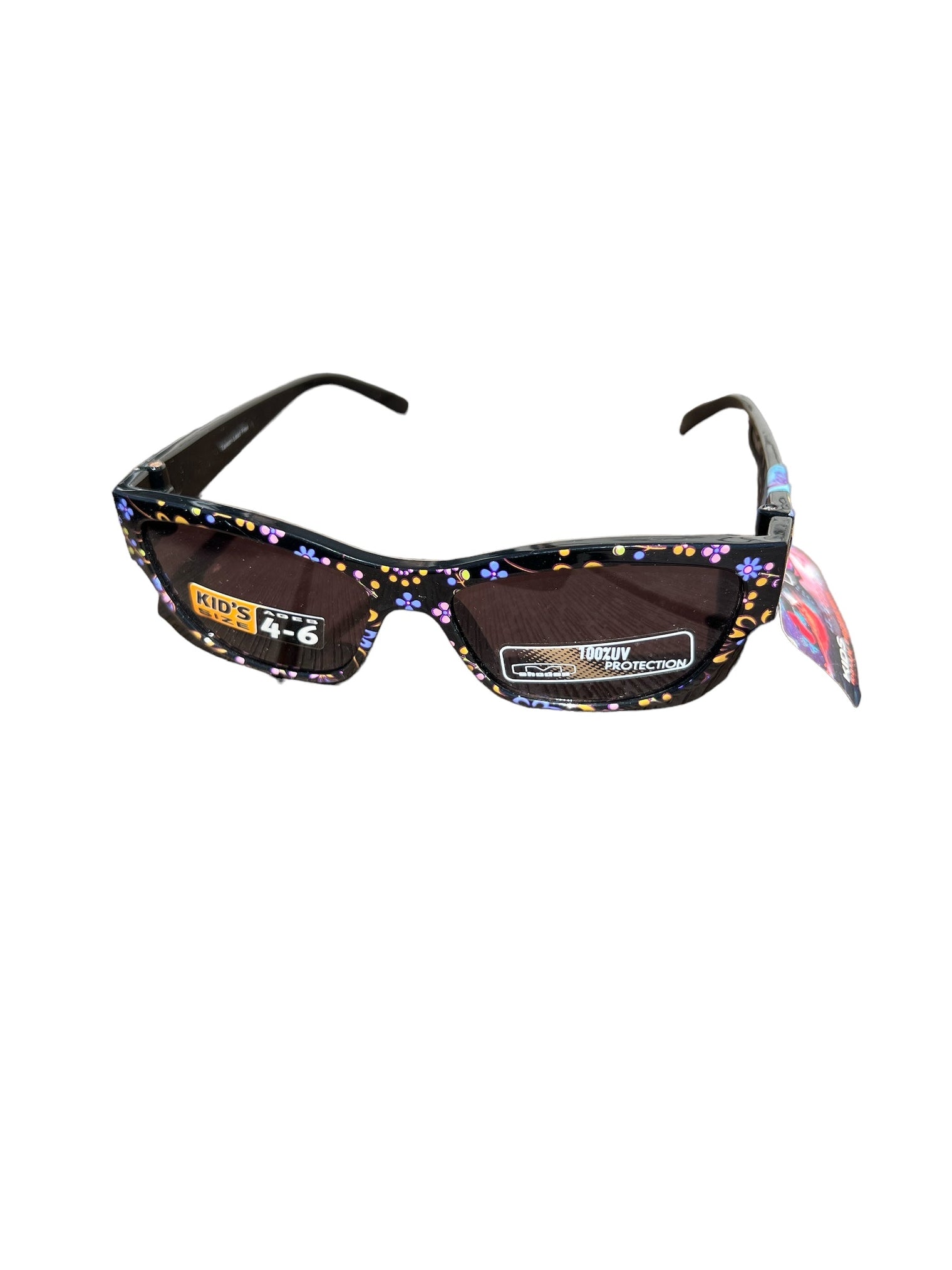 Mountain Shades Kids Skittle Sunglasses - Ages 4-6 (Black with Flowers)