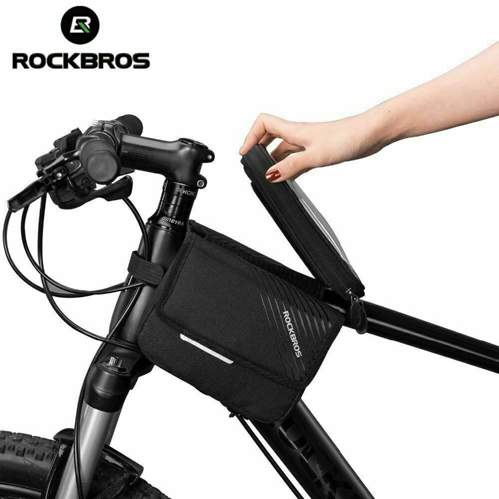 ROCKBROS 6.0" Bike Phone Holder Bag - Durable, Touchscreen, Large Capacity