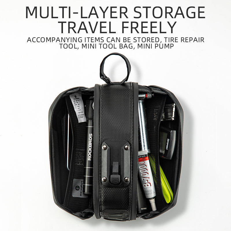 ROCKBROS Bike Saddle Bag Under Seat 3D Hard Shell Quick Release 1.7L