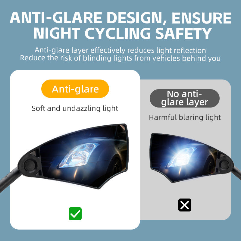 ROCKBROS Adjustable Bike Mirror Anti-Glare 360-Degree Rotation