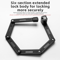 ROCKBROS MTB Road Bike Lock Key Folding Lock E-Bike Motorcycle Steel Lock Portable Antirust Anti-theft