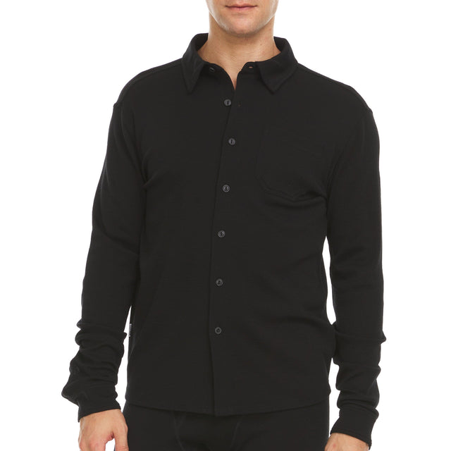 Midweight - Men's Long Sleeve Button Up 100% Merino Wool