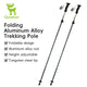 Qunature Foldable Lightweight Aluminum Trekking Pole with Adjustable Height and Grip