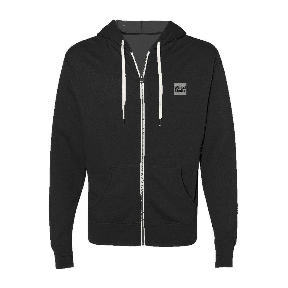 Heathered French Terry Full-Zip Hooded Sweatshirt