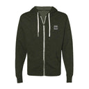 Heathered French Terry Full-Zip Hooded Sweatshirt