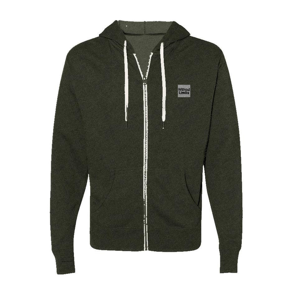 Heathered French Terry Full-Zip Hooded Sweatshirt