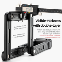 ROCKBROS MTB Road Bike Lock Key Folding Lock E-Bike Motorcycle Steel Lock Portable Antirust Anti-theft