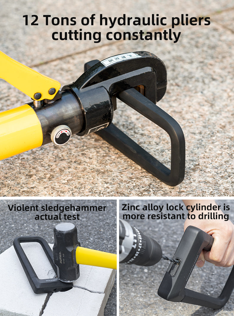 ROCKBROS Motorcycle Bicycle U-Lock Anti-Theft Thickened MTB Bike Lock Alloy Steel 3 Keys