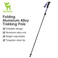 Qunature Foldable Lightweight Aluminum Trekking Pole with Adjustable Height and Grip