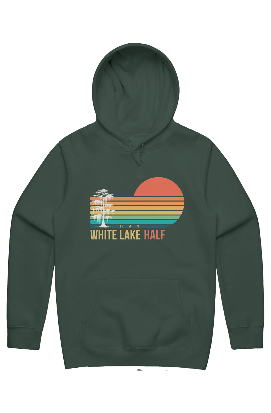 White Lake Half Men's Stencil Hoodie