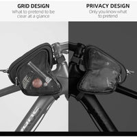 ROCKBROS Cycling Bike Top Front Tube Bag Waterproof Big Capacity Cycling Frame Bag Black