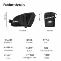 ROCKBROS 1.5L Waterproof Bicycle Saddle Bag - Durable, Reflective, Easy Install