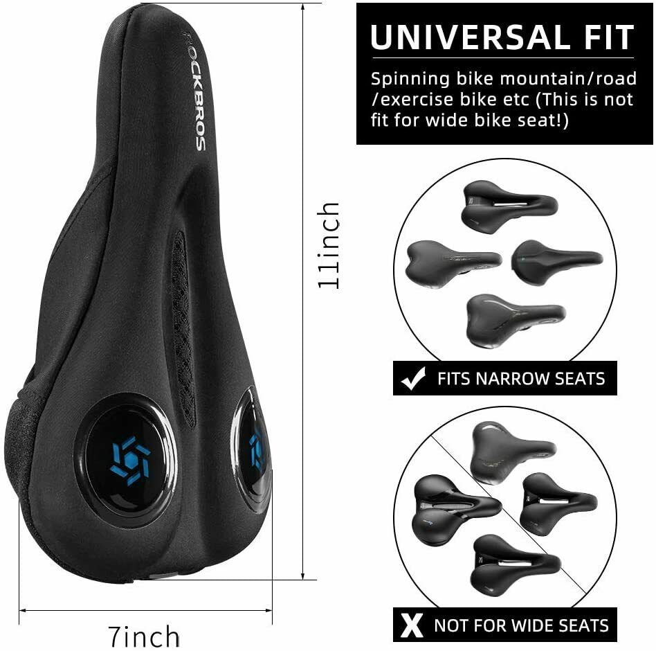 ROCKBROS Silicone Bicycle Saddle Hollow Breathable MTB Bike Seat Cushion Cover
