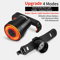 ROCKBROS Q5 Smart Brake & Tail Light - USB Rechargeable, Waterproof